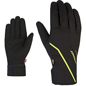 Ziener ULTIMO Langlauf/Nordic/Crosscountry-handschoenen voor heren, winddicht, ademend, gevoerd, zwart/limoen, maat 6