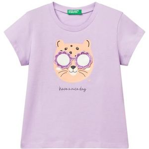 United Colors of Benetton T-shirt voor meisjes en meisjes, Paars, 1 jaar