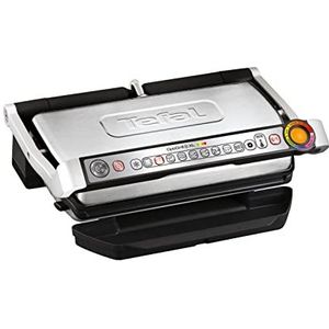 Tefal OptiGrill+ XL GC724D12 Contactgrill met automatische temperatuuraanpassing, 9 automatische programma's, XL-grilloppervlak, inclusief bakschaal