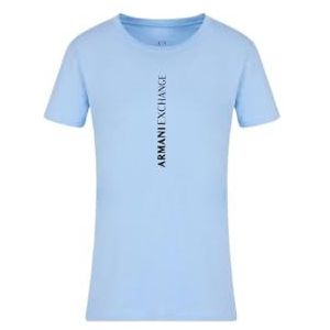 Armani Exchange Girl's Route 66, Front Logo T-Shirt, Clear,S, Blue River., S