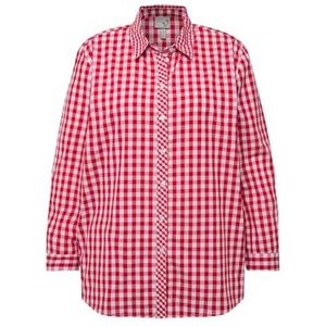 Ulla Popken - Geruite Hemdblouse - Rood - Dames Grote Maten