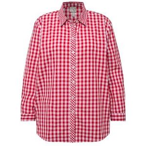 Ulla Popken - Geruite Hemdblouse - Rood - Dames Grote Maten