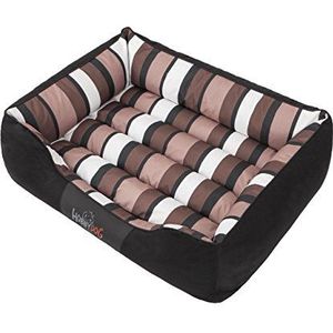 Hobbydog XL NICCZP7 Dog Bed Nice Xl 85X65 cm Black Nubuck Wiyh Stripes, XL, Zwart, 3,2 kg