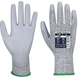 Portwest A620 Snijbestendige PU Palm Handschoen, Normaal, Grootte S, Grijs