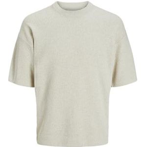JACK & JONES Heren Jprcckaleb Knit Crew Neck Ss, wit (whitecap gray), L