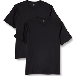 Amazon Essentials Heren Regular-Fit T-shirt met korte mouwen en ronde hals, pak van 2, zwart, 5X-Large Big, Zwart, 5XL groot