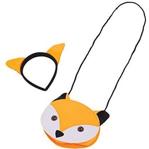 Bristol Novelty DS210 Fox tas en oorset, kind, oranje, wit, zwart