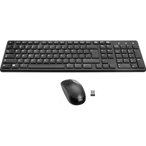 Speedlink SIGNIUM Deskset - USB Draadloos Toetsenbord en Muis set, Amerikaanse Indeling Engels QWERTY, werkt op batterijen, USB-ontvanger, multifunctionele toetsen, 1200 dpi sensor, zwart