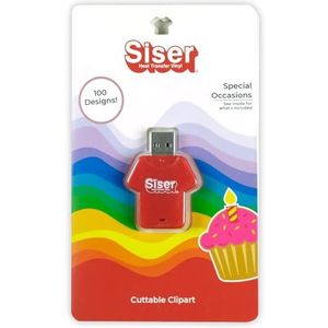 Siser USB-stick – thema speciale gelegenheden USB-stick met 100 afbeeldingen, zowel meerkleurig als effen, klaar voor gebruik in verschillende formaten.