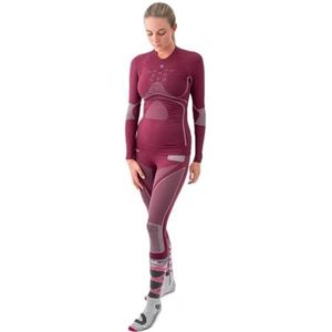 X-Bionic Dames Energy Accumulator 4.0 Shirt Ronde Hals Lange Mouwen, Plum/Pearl Grey, XL