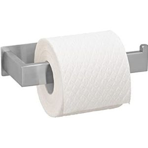 WENKO Turbo-Loc toiletpapierhouder Genova mat, wandhouder voor toiletpapierrol, bevestigen zonder boren met kleefpadsysteem, houder van roestvrij staal, (B x H x D): 15,3 x 4,4 x 7,6 cm