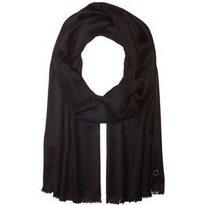 Calvin Klein Vrouwen Ck Logo Pashmina sjaal sjaal, Zwart massief, one size