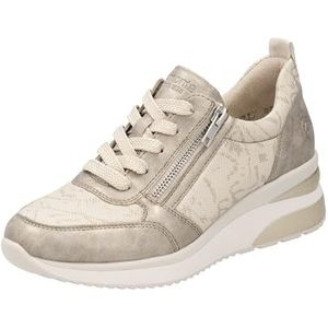 Remonte - D2401-61 - Dames Sneaker - Beige/Print - Kunstleer en Stretchmateriaal