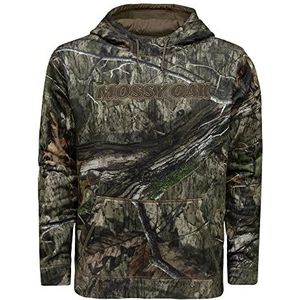 Mossy Oak Heren Camo Hunting Hoodies Performance Fleece Logo Hooded Sweatshirt, Land DNA-merk, L