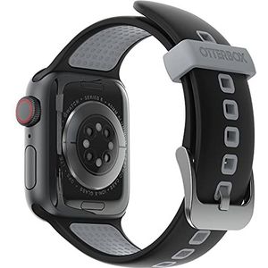 OtterBox horlogeband voor de hele dag voor Apple Watch Series 9/8/7/6/SE 2e gen/SE 1e gen/5/4/3 - 38mm/40mm/41mm, vervangende duurzame, zachte siliconen band voor Apple Watch, Zwart/Grijs