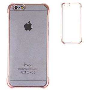 Silica dms047rozegoud beschermhoesje achterkant transparant met rand metallic voor Apple iPhone 6 Plus, kleur Rose Gold