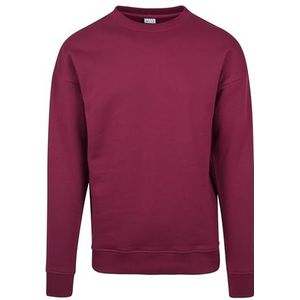 Urban Classics Sweatshirt voor heren, crewneck, trui met brede geribbelde manchetten voor mannen, in vele kleuren, maten XS - 5XL, rood (Port 1157), XS Grote Maten