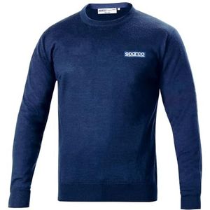 Sparco 01338BM3L, sweatshirt van wol met ronde hals, maat L, blauw, uniseks, volwassenen, meerkleurig, 42/50 EU, 50 hojas, Large