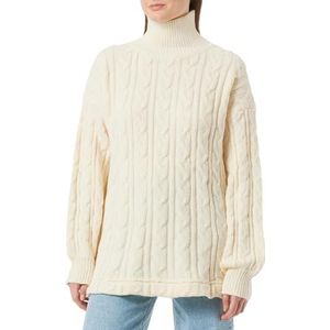 Aleva Dames coltrui twist mode pullover acryl wolwit maat XS/S, wolwit, XS