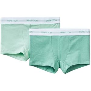 United Colors of Benetton 2 boxershorts 3MC10X230 ondergoed set, jadegroen 34P, XS kinderen, Jadegroen 34p, XS