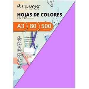 Verpakking met 500 vellen kleur paars grootte A3 80 g