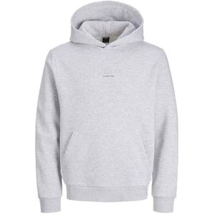 JACK & JONES Jcoflare Embos Sweat Hood, wit melange., M