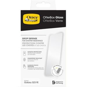 OtterBox Glass-screenprotector voor Samsung Galaxy S23 FE, gehard glas, krasbescherming, bescherming tegen vallen en splinters