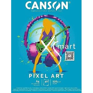 CANSON XSmart Tekenpapier, wit, glad, 120 g/m², lange zijde, A4-21 x 29,7 cm, wit, 40 vellen