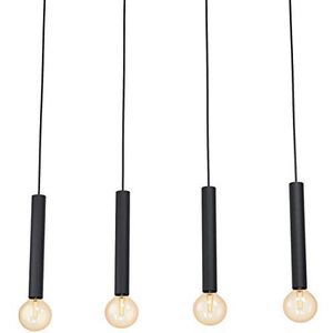 EGLO Cortenova Hanglamp, 4-lamps, industrieel, modern, stalen hanglamp in zwart, eettafellamp, woonkamerlamp met E27-fitting