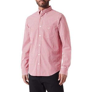 GANT Reg Poplin Gingham Herenshirt, klassiek hemd, robijnrood, XL