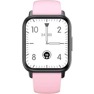 ALEXOUN Smartwatch voor dames en heren, met hartslagmonitor, slaapmonitor, 1,69 inch touchscreen, smartwatch, 24 sportmodi, IP67 waterdicht, sporthorloge, horloge voor Android en iOS, roze