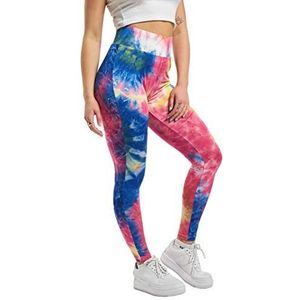 Urban Classics Tie Dye Leggings met hoge taille voor dames, koningsblauw/brightyellow, XS