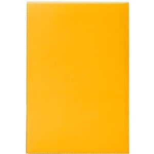 Rhodia 118198C notitieblok N°19 (met beschermhoes kunstleer, 22 cm x 32,5 cm, premium velinpapier 80 g, 80 vellen, geruit), 1 set, ivoor/oranje