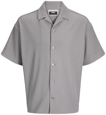 JACK & JONES - Overhemd - Grijs - Comfort Fit - Kwartmouw