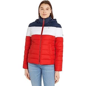 Tommy Jeans Geweven Tjw Colorblock jas voor dames, Twilight Navy/Multi, L