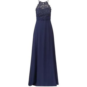 Apart avondjurk van hoogwaardig polyester materiaal met onderzeeër, Donkerblauw, 36