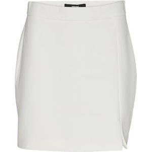 VERO MODA Vmflorentina Hw Mini Slit Rok voor dames, wit (snow white), 38