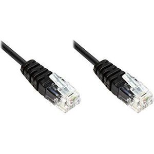 Good Connections® ISDN-aansluitkabel, 2x RJ11-stekker, 4-aderig, rond, zwart, 1,5 m