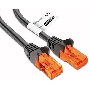 mumbi LAN-kabel 20m CAT 5e netwerkkabel CAT5e Ethernet kabel patchkabel RJ45 20 meter, zwart