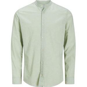 Jjebreeze Linen Ble Band Shirt Ls Sn Pls - Plus Size, Iceberg Green., XXL