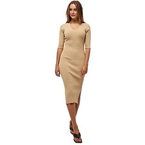 Peppercorn Dames Tana Rib Dress, Warm Sand Melange, L