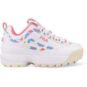 FILA Disruptor F Kids Sneakers voor kinderen, uniseks, Wit Roze Lemonade, 34 EU