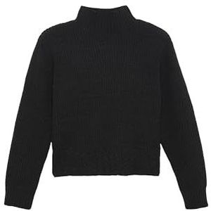 s.Oliver - 2152824 - Trui - Zwart - Opstaande Kraag, Lange Mouwen, Geribbelde Structuur