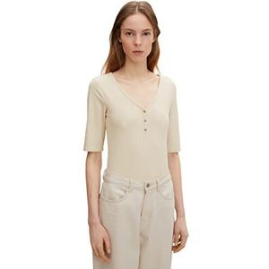 TOM TAILOR Denim T-shirt voor dames, 10336 - Light Cashew Beige, L