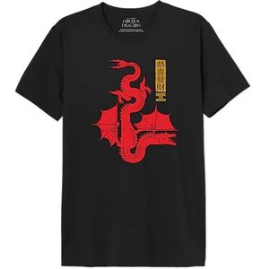House of the Dragon MEHOFTDTS022 T-shirt voor heren, draak, zwart, maat XL, Zwart, XL
