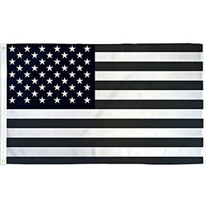 AZ FLAG - Amerikaanse vlag zwart en wit - 90x60 cm - Amerikaanse vlag - USA 100% polyester met geïntegreerde metalen oogjes - paviljoen 50g