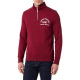 Sweater - Rood - Imprimé Graphique - Demi-Fermeture Éclair