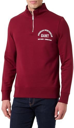 Sweater - Rood - Imprimé Graphique - Demi-Fermeture Éclair