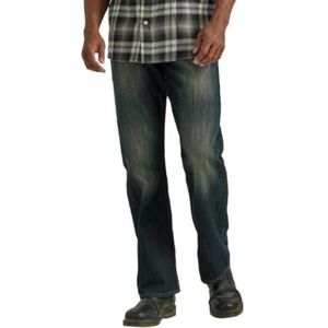 Wrangler Heren Relaxed Fit Boot Cut Broek Heren Jeans, Blauw/Zwart Stretch, 40W / 30L