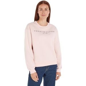 Tommy Hilfiger Dames sweatshirt zonder capuchon, Roze (delicaat roze), XXS